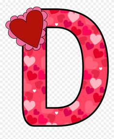 the letter d with hearts on it