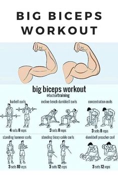 the big biceps workout poster shows how to do it