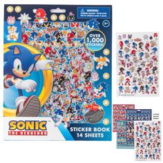 the sticker book features sonic the hedgehogs and other cartoon character designs,