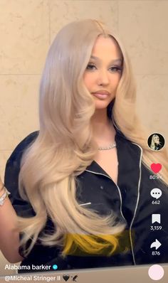 Sarah Core, Hairstyle Aesthetic, Peng Peng, Long Platinum Blonde, Alabama Barker, Classy Hair, Blonde High, Bombshell Hair, Chestnut Hair