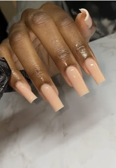 (ad) Once I found this product, I had put together a study of how to do play a part nails step by step so you can accomplish your own acrylics at home! Easiest DIY Nails Acrylic For Fall at ... Acrylic Nail Designs Beige, Nails Inspiration For Black Women, Cream Square Nails, Light Brown Acrylic Nails, Plain Nude Nails, Acrylics At Home, Medium Tapered Square Nails, Khaki Nails, Nails Step By Step