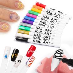 PRICES MAY VARY. Nail Art Pens: Our nail art graffiti pen contains 12 colors,almost meet all your daily nail art design needs. Diy Nail Art: Suitable for home use and professional nail salons, it is very suitable for making dots on nails, fine drawing, flower painting, and pattern design,Great for French Manicures too Nail Art Liner Pen: Nail Art Pens give you the opportunity to create professional, suitable for drawing nail liner and other interesting patterns. Note: The nail art pens to be use Nail Polish Pens, Graffiti Pens, Dotted Drawings, Nail Art 3d, Flower Pens, Pen Diy, Nail Art Pen, Diy Nail Art, Art Pens