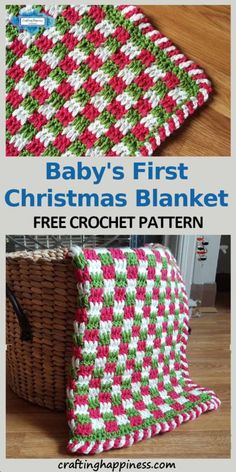 baby's first christmas blanket free crochet pattern