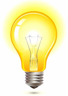 a yellow light bulb on a white background