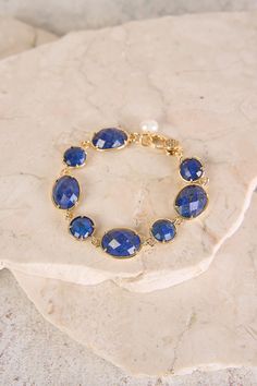 Lapis Lazuli Stone Bracelet - Navy Elegant Lapis Lazuli Beaded Bracelets, Gold Lapis Lazuli Bracelet With Gemstone, Luxury Lapis Lazuli Bracelet With Natural Stones, Elegant Blue Lapis Lazuli Bracelet, Luxury Gold Lapis Lazuli Bracelets, Lapis Lazuli Stone, Navy Gold, Your Outfit, Elevate Your Style