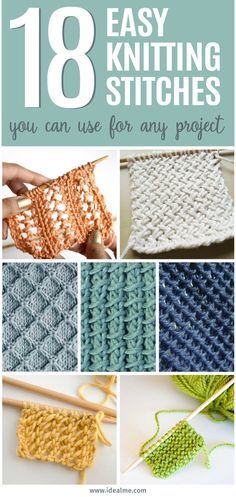 Easy Knitting Stitches, Learning To Knit, Easy Stitch, How To Purl Knit, Crochet Stitch, Diy Knitting