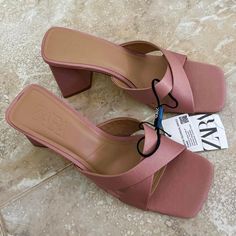 Adorable Heels! Lovely Blush Pink Color Basic And Beautiful Brand New With Tags (There’s Some Scuff On The Back) Us 6.5 / Eur 37 Zara Pink Heels, Blush Pink Color, Pink Heels, Zara Shoes, Zara Black, Shoes Women Heels, Blush Pink, Pink Color, Shoes Heels