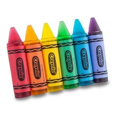 crayons are lined up in a row