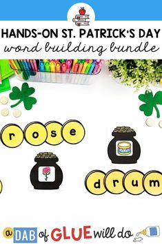 st patrick's day word building printables for kids to use in the classroom