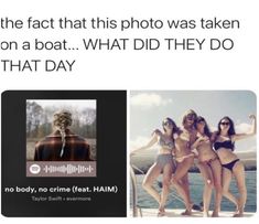 three women in bikinis standing next to each other with the caption'what did they do that day? '