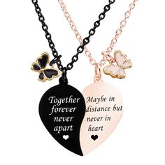 PRICES MAY VARY. 【Please note that if there is a problem with the product,please contact us and we will solve it in time】💖Basic Information:Material: stainless steel; Size: Length of the necklace is 18 inches; Form:2PCS Split heart engraved Best Friend Gifts for Teen Girls BFF Friendship Necklaces best friend gifts for women best friend necklaces for 2 💖Special design: The necklaces seperate and it comes in two parts for two people.Due to our bracelet is handmade, if you receive the wrong prod How To Make Friendship Necklaces, Gift Basket For Bff Birthday, Cute Necklaces For Couples, Cute Present For Girlfriend, Cute Gift Ideas For Best Friend Christmas, Friendship Things To Buy, Cute Friendship Jewelry, Bff Necklaces For 2 Best Friends, Cute Best Friend Necklaces