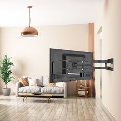 Long extension up to 40 inches. Compatible with VESA patterns from 100x100mm to 800x400mm, screens up to 80 inches, and holds up to 110lbs. Large wall plate to mount it on 16 inch or 24 inch apart studs. Mount-It! Full Motion Indoor Wall Tv Mount Fits TVs up to 80-in (Hardware Included) in Black | MI-372 Wall Mounted Tv Ideas Bedroom, Corner Mounted Tv Living Room, Corner Mounted Tv, Living Room Tv Wall Decor, Corner Tv Wall Mount, Vintage Eclectic Home, Full Motion Tv Wall Mount, Tv Wall Decor Ideas, Tv Wall Mounts