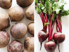 turnips and beets are shown next to each other