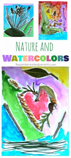 watercolors with the words nature and watercolors written on it in different colors