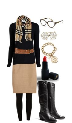 Outfit Ideas Polyvore, Tan Skirt, Moda Chic, How To Wear Scarves, Work Outfits Women, Fashion Over 50, Latest Outfits, Polyvore Outfits, Work Fashion