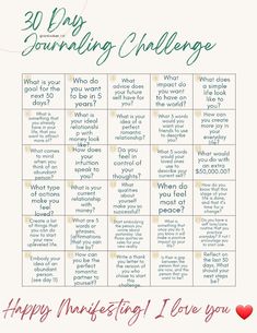 A 30 Day Calendar. 30 Day Life Challenge, 30 Day Journal Challenge Healing, 30 Days Manifestation Challenge, Journaling Challenge 30 Day, 21 Day Journal Challenge, 30 Day Journaling Challenge, 30 Day Challenge To Get Closer To God, Monthly Journal Challenge, 30 Day Friendship Challenge