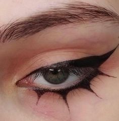 a woman's eye with black mascara on it