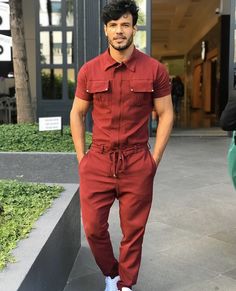 Romper Men, Fashion Jumpsuits, Work Coveralls, Overalls Plus Size, Men Jumpsuit, Indian Men Fashion, Men Fashion Casual Shirts, Gay Fashion, African Men Fashion