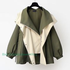 Womens Korean Style Casual Loose Trench Coats Big Lapel Jackets Cargo Overcoats   Color:Black  Green  Apricot Size:M-4XL Material:Polyester       Payment 1. Payment must be made within 7 days of auction closing (Unpaid dispute will automatically open when item is not paid in 7 days). 2. PLEASE NOTE: SHIPPING&HANDING DOES NOT INCLUDE DUTIES, LOCATL TAXES OR ANY OTHER IMPORTATION FEES. 3. Please list your special requests (color, packages, value of declaration, etc.) in the EBAY NOTES SECTION when Style Vert, Estilo Chic, Oversized Coat, Green Coat, Trench Coats Women, Casual Coat, Green Jacket, Trench Coats, Casual Fall