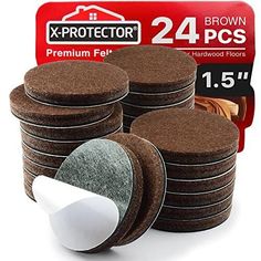 the brown polishing pads are next to each other