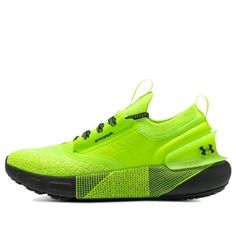 the under armour sneaker in neon yellow and black is on sale for $ 99