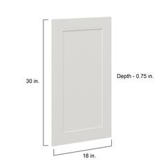 the width of a door with measurements for each side and bottom panel, as well as height