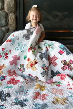 Simple Toddler Quilt, Kids Quilted Blanket, Simple Toddler Quilt Pattern, Smiles And Kisses Quilt Pattern, Brightly Quilt Pattern By Cluck Cluck Sew, Cluck Cluck Sew, Plus Quilt, Cross Quilt