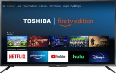 the toshiba fire tv is on display