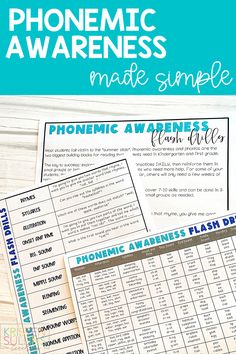 the printable phonemic awareness game is shown on top of a table with other items