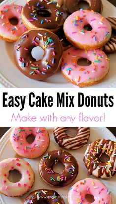 an easy cake mix doughnuts recipe made with any flavor