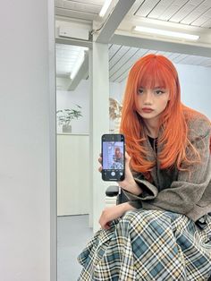 Hime Haircut, Haircut Layered, Red Orange Hair, Hair Asian, Selfie Inspo, Lil Pump, Creative Hairstyles