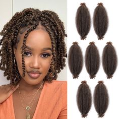 PRICES MAY VARY. 1.Hair Material: High Quality Low Temperature Fiber, Flame-Retardant Synthetic Fiber. Natural looking,Soft and Fluffy,No Smell,Friendly to Skin. Youngther Springy Afro Twist, Twist Braiding Hair, Marley Twist, Hair Spring, Faux Locs Crochet, Afro Twist, Locs Crochet, Spring Twists, Marley Twists