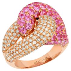 Le Vian Ring w/ Pink Sapphire, Vanilla Diamonds set in 14K Strawberry Gold Levian Rings, Levian Jewelry, Le Vian, Vs2 Diamond, Diamond Jewelry Designs, Rose Gold Pink, Bubblegum Pink, High Jewelry, Pink Sapphire