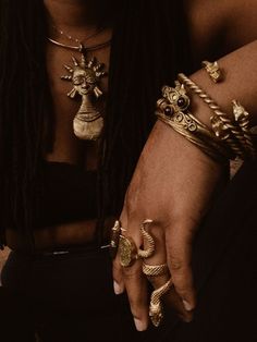 New Fashion 2023, Bohemian Gold Jewelry, Brass Aesthetic, African Rings, Brass Jewelry Handmade, Neo Soul Outfits, Gold Clothes, Ankh Ring, Styled Jewelry