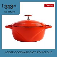 the large red casserole is on sale