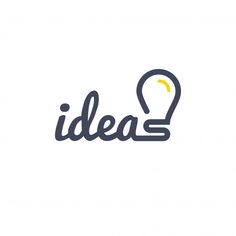 the word idea written in blue ink on a white background with an image of a light bulb