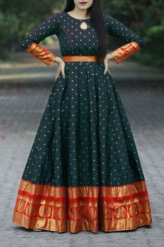 Long Frocks For Women, Frock For Women, Half Saree Designs