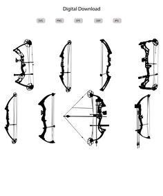 the diagram shows how to use an arrow for archery bow sight and arrows in different positions