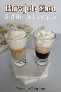 Easy Blowjob Shot Recipe creates a layered shot topped with whipped cream. Made with Kahlua, Baileys and/or Amaretto. Easy Cocktail Shot! Baileys Shots, Kahlua Shots, Bailey Shots, Mudslide Drink, Chocolate Cake Shot, Kahlua Drinks, Kahlua And Cream, Kahlua Recipes, Chocolate Shots