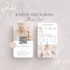 the jewelry instagramr is displayed next to an id card with gold rings on it