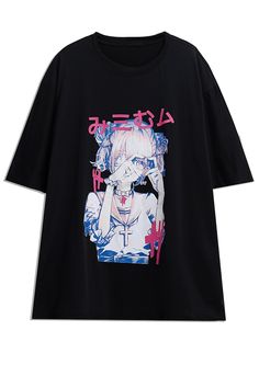 T-Shirt for Women Cartoon Print Anime School Girl Alt Clothes Aesthetic, Harajuku Anime, Summer Grunge, Baggy T-shirt, Alt Clothes, Soft Girl Outfits, Women Cartoon, Harajuku Girls, Harajuku Outfits