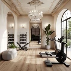 @carla _m_appel At Home Pilates Room, Modern Pilates Studio, Pilates Room In Home, Home Gym Small Space, Small Gym Room, Modern Home Gym Design, Dream Bedroom Luxury