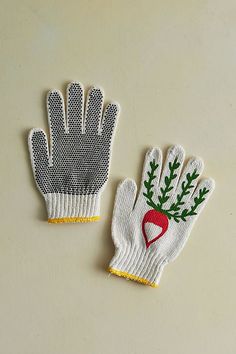 Radish Garden Gloves Gloves Illustration, Garden Gloves, Gardening Gear, Funky Gifts, Garden Christmas, Gardening Gloves, Easter Shopping, Radishes, Custom Sweatshirts