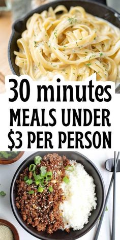 30 minutes meals under $ 3 per person