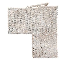 two white wicker bags on a white background