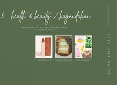 the front cover of 5 health and beauty / beadahaha magazine, featuring images of different items