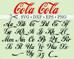 the font and numbers for coca cola are shown in red, black, and white