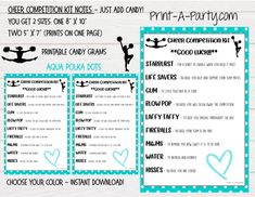 the aqua polka dot printable party game