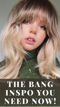 The bang inspo you’ve been looking for #hair #hairstyles #haircolor High Bun With Bangs, Bang Inspo, Bun With Bangs, Bangs Cut, Haircut Mid Length, Cute Layered Haircut, Medium Length Haircut