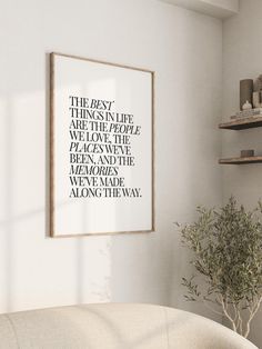 the best things in life are the people we love - typograph print on wall